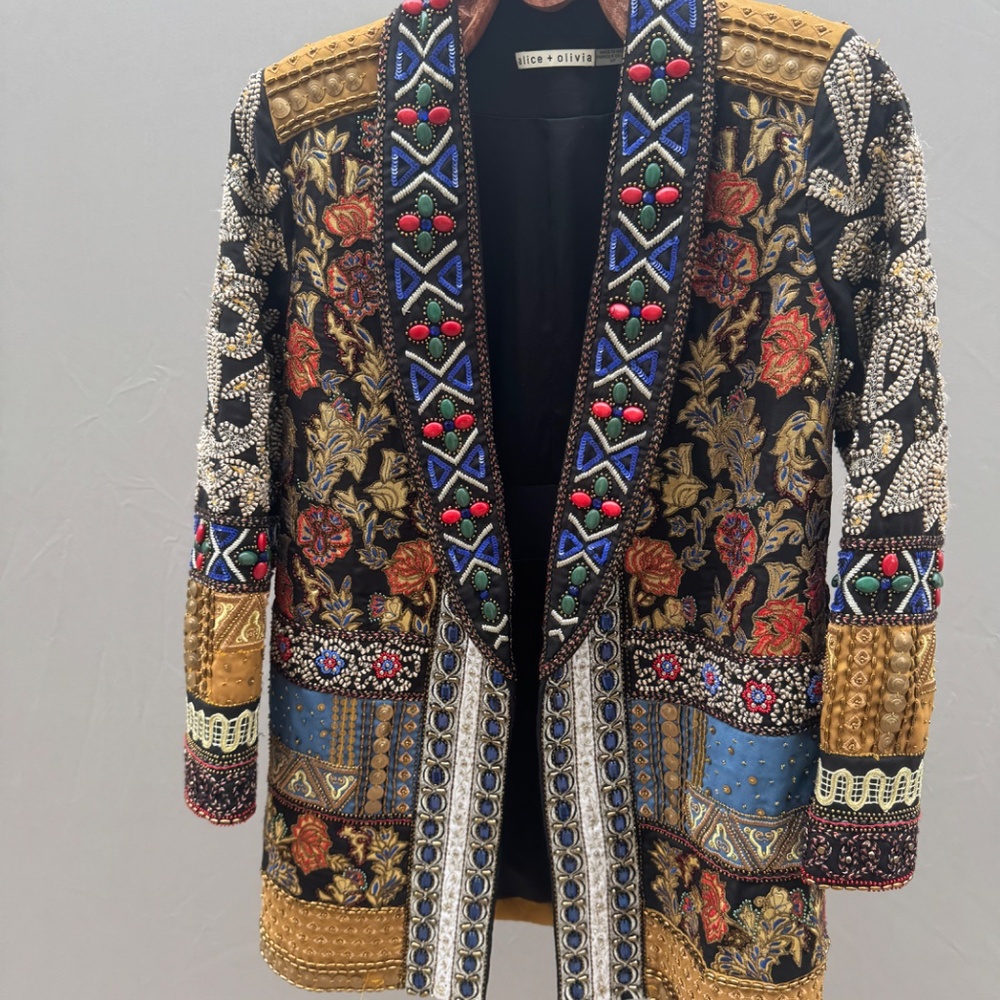 Beaded And Belted Statement Coat - image 3